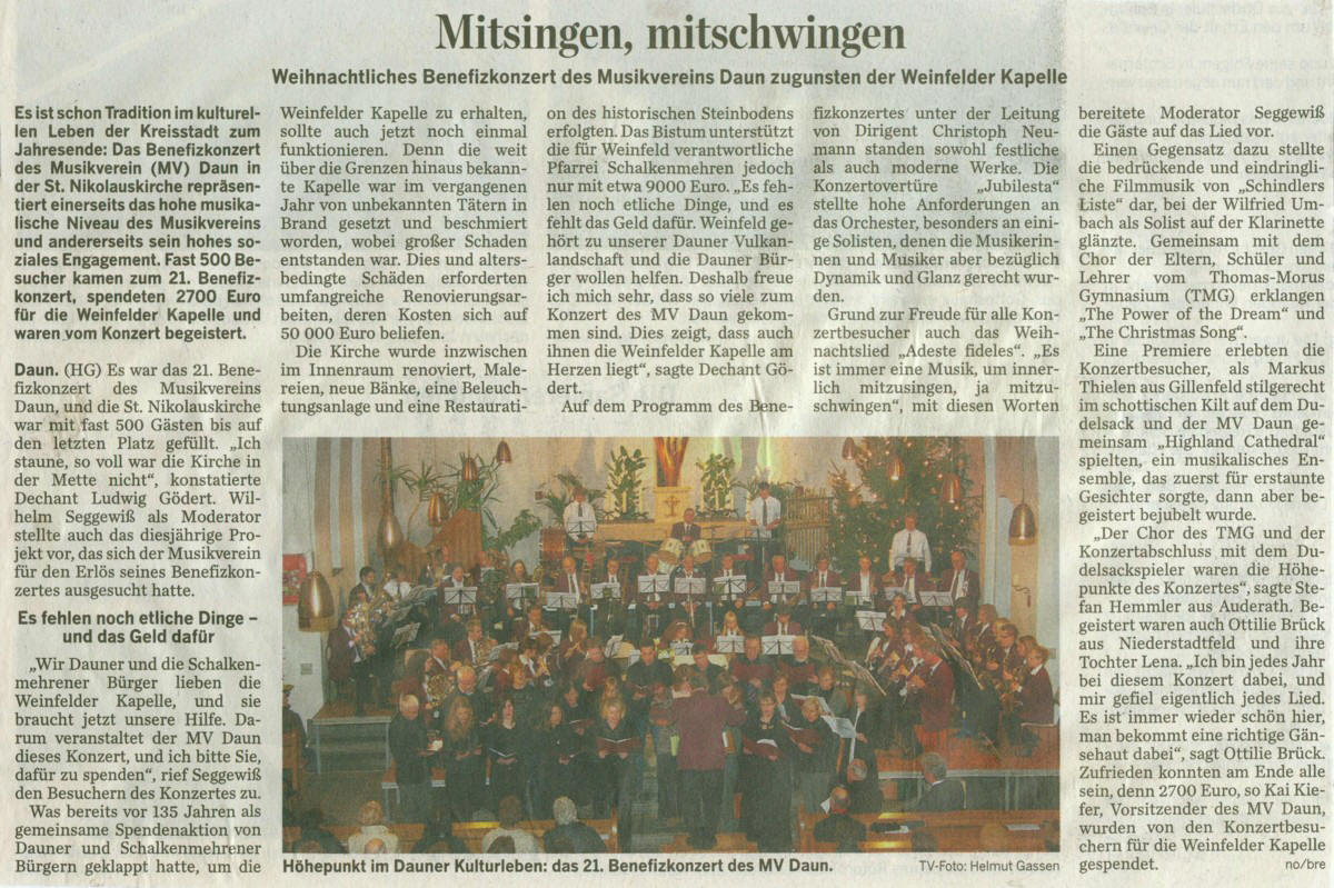 Trierischer Volksfreund, Ausgabe vom 30.12.2008